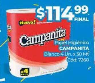 Diarco Papel Higiénico Campanita Blanco oferta