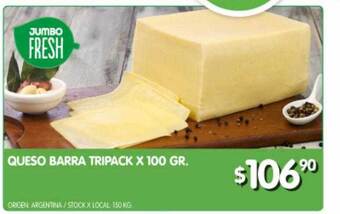 Jumbo Queso Barra Tripack oferta