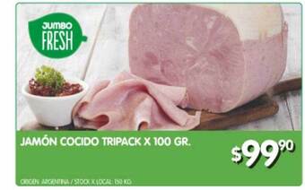 Jumbo Jamón Cocido Tripack oferta