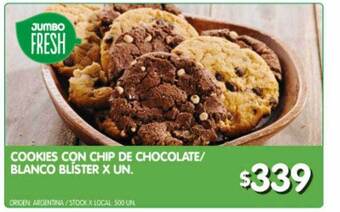 Jumbo Cookies Con Chip De Chocolate Blanco Blíster oferta