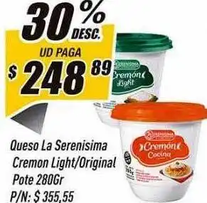 Supermercados Comodin Queso La Serenisima Cremon Light - Original oferta