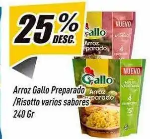 Supermercados Comodin Arroz Gallo Preparado - Risotto oferta