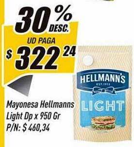Supermercados Comodin Mayonesa Hellmanns Light oferta