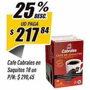 Supermercados Comodin Cafe Cabrales En Saquitos oferta
