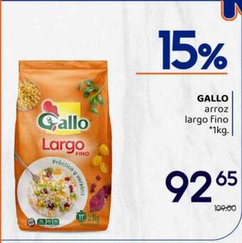 Supermercados Monarca Gallo Arroz Largo Fino oferta