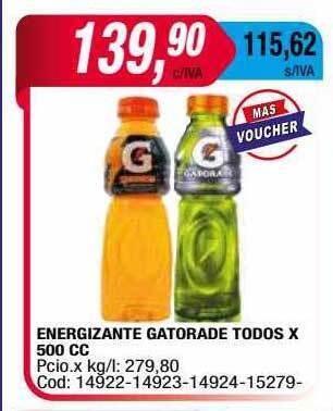Maxiconsumo Energizante Gatorade Todos oferta