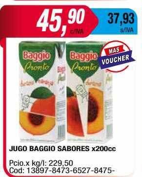 Maxiconsumo Jugo Baggio Sabores oferta