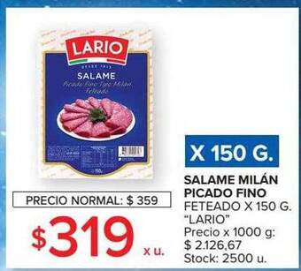 Carrefour Salame Milán Picado Fino Feteado oferta