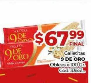 Diarco Galletitas 9 De Oro Obleas oferta
