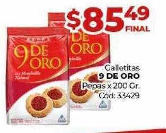 Diarco Galletitas 9 De Oro Pepas oferta