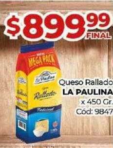 Diarco Queso Rallado La Paulina oferta