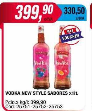 Maxiconsumo Vodka New Style Sabores oferta