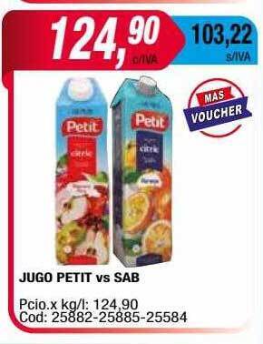 Maxiconsumo Jugo Petit Vs Sab oferta