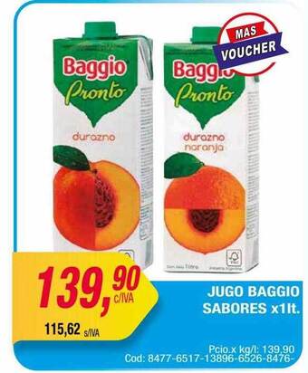 Maxiconsumo Jugo Baggio Sabores oferta