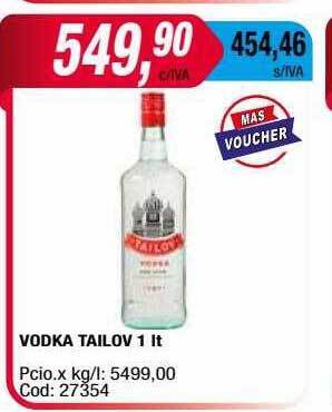 Maxiconsumo Vodka Tailov oferta