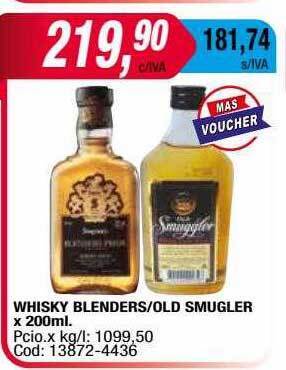 Maxiconsumo Whisky Blenders Old Smugler oferta