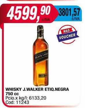 Maxiconsumo Whisky J.walker Etiq.negra oferta