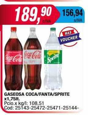 Maxiconsumo Gaseosa Coca Fanta Sprite oferta