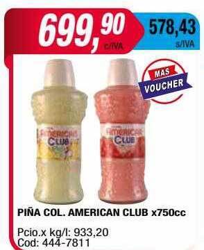 Maxiconsumo Piña Col. American Club oferta