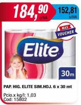Maxiconsumo Pap.hig. Elite Sim. Hoj. oferta