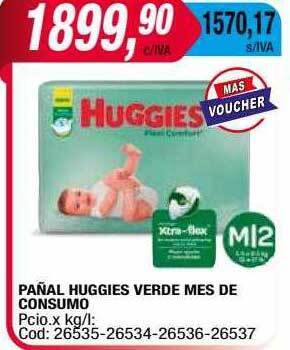 Maxiconsumo Pañal Huggies Verde Mes De Consumo oferta