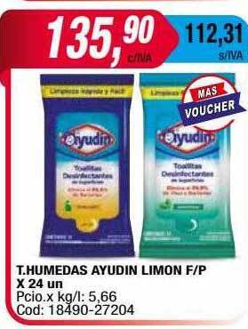 Maxiconsumo T.humedas Ayudin Limon F-p oferta