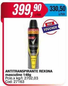 Maxiconsumo Antitranspirante Rexona Masculino oferta