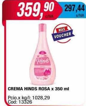 Maxiconsumo Crema Hinds Rosa oferta