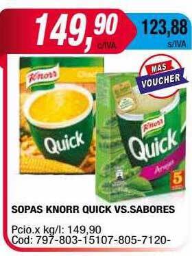Maxiconsumo Sopas Knorr Quick Vs.sabores oferta