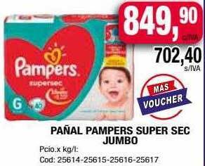 Maxiconsumo Pañal Pampers Super Sec Jumbo oferta
