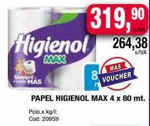Maxiconsumo Papel Higienol Max oferta