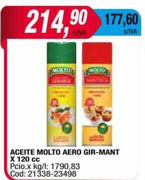 Maxiconsumo Aceite Molto Aero Gir-mant oferta
