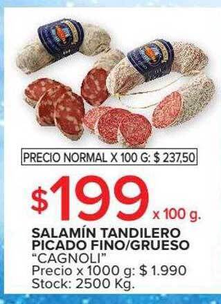 Carrefour Market Salamín Tandilero Picado Fino O Grueso oferta