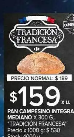 Carrefour Market Pan Campesino Integra Mediano oferta
