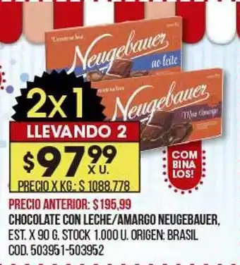 Coto Chocolate Con Leche Amargo Neugebauer oferta