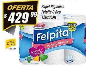 Supermercados Comodin Papel Higienico Felpita Q Bco oferta