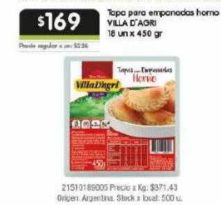 Jumbo Tapa Para Empanadas Horno Villa D'agri oferta