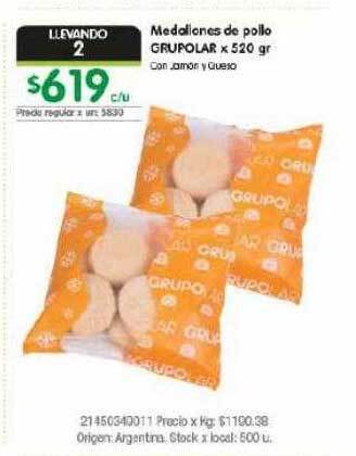 Jumbo Medallones De Pollo Grupolar oferta