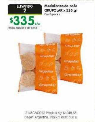 Jumbo Medallones De Pollo Grupolar oferta
