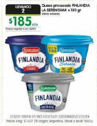 Jumbo Queso Procesado Finlandia La Serenisima oferta