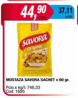Maxiconsumo Mostaza Savora Sachet oferta