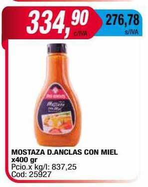 Maxiconsumo Mostaza D.anclas Con Miel oferta