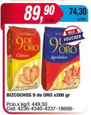 Maxiconsumo Bizcochos 9 De Oro oferta