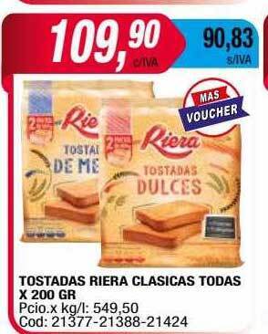 Maxiconsumo Tostadas Riera Clasicas Todas oferta