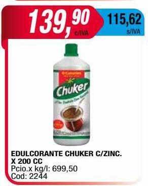 Maxiconsumo Edulcorante Chuker C-zinc oferta