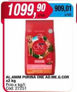 Maxiconsumo Al. Anim Purina One Ad.me.g.cor oferta