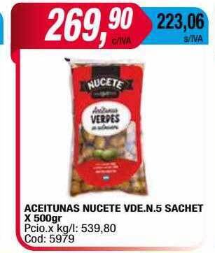 Maxiconsumo Aceitunas Nucete Vde.n.5 Sachet oferta