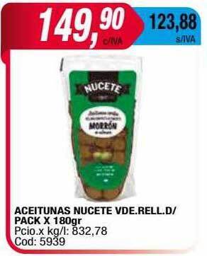 Maxiconsumo Aceitunas Nucete Vde.rell.d-pack oferta