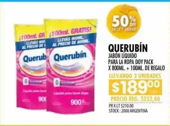 Pigmento Querubín Jabón Liquido Para La Ropa Doy Pack 50% Off En La 2a Unidad oferta