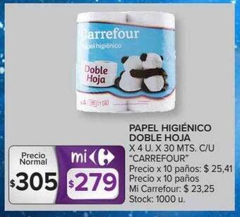 Carrefour Papel Higiénico Doble Hoja oferta